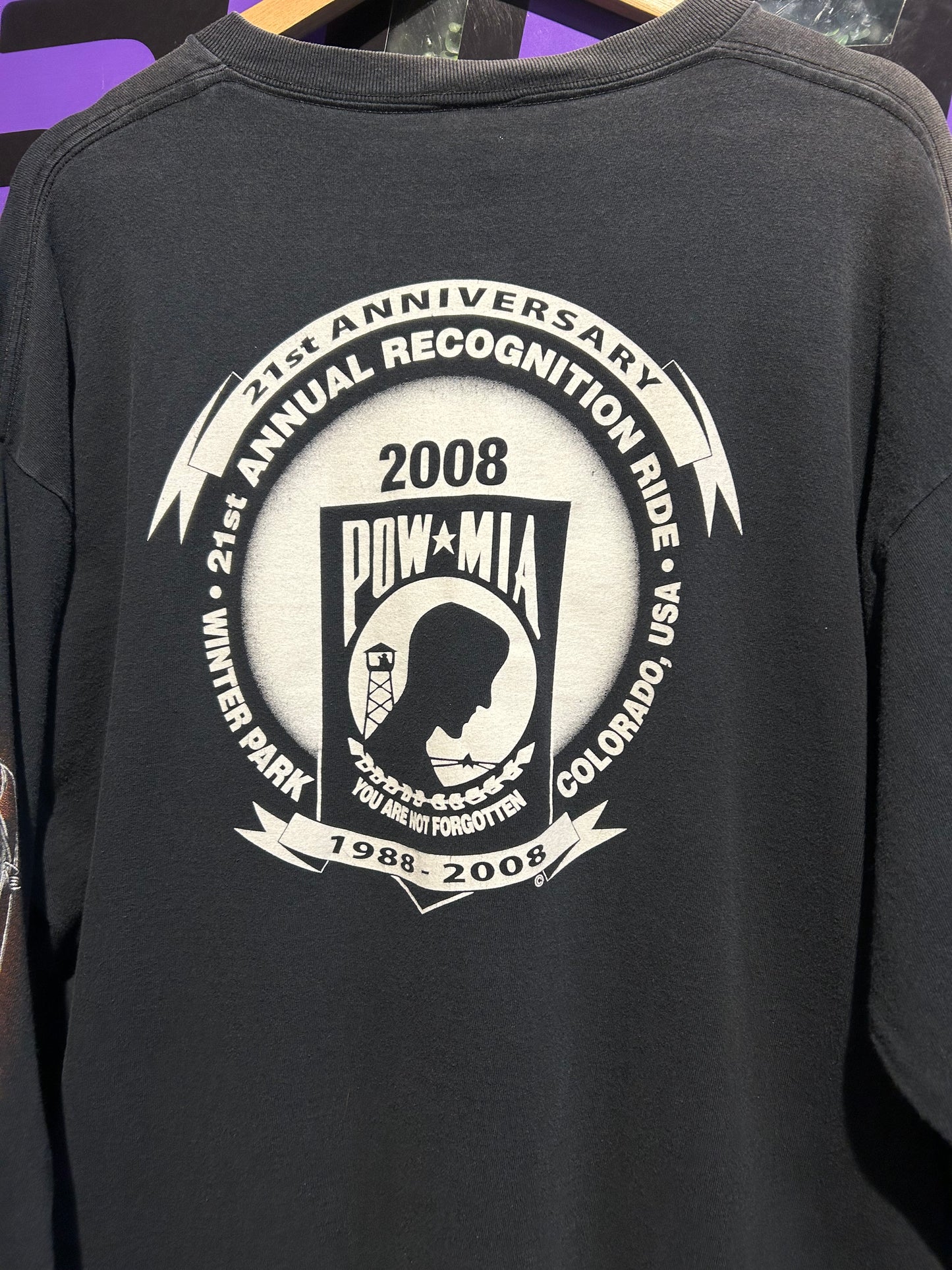 2008 POW MIA Salute Biker LS Shirt. Size XXL