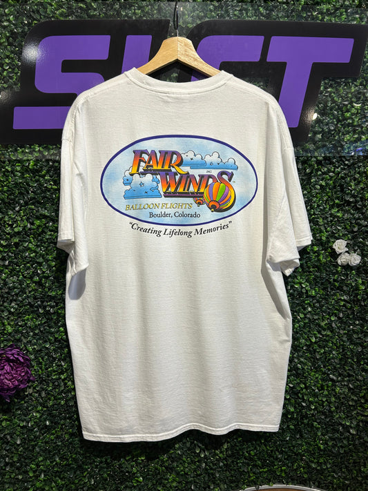 00s Fair Winds Boulder Hot Air Balloon T-Shirt. Size XL