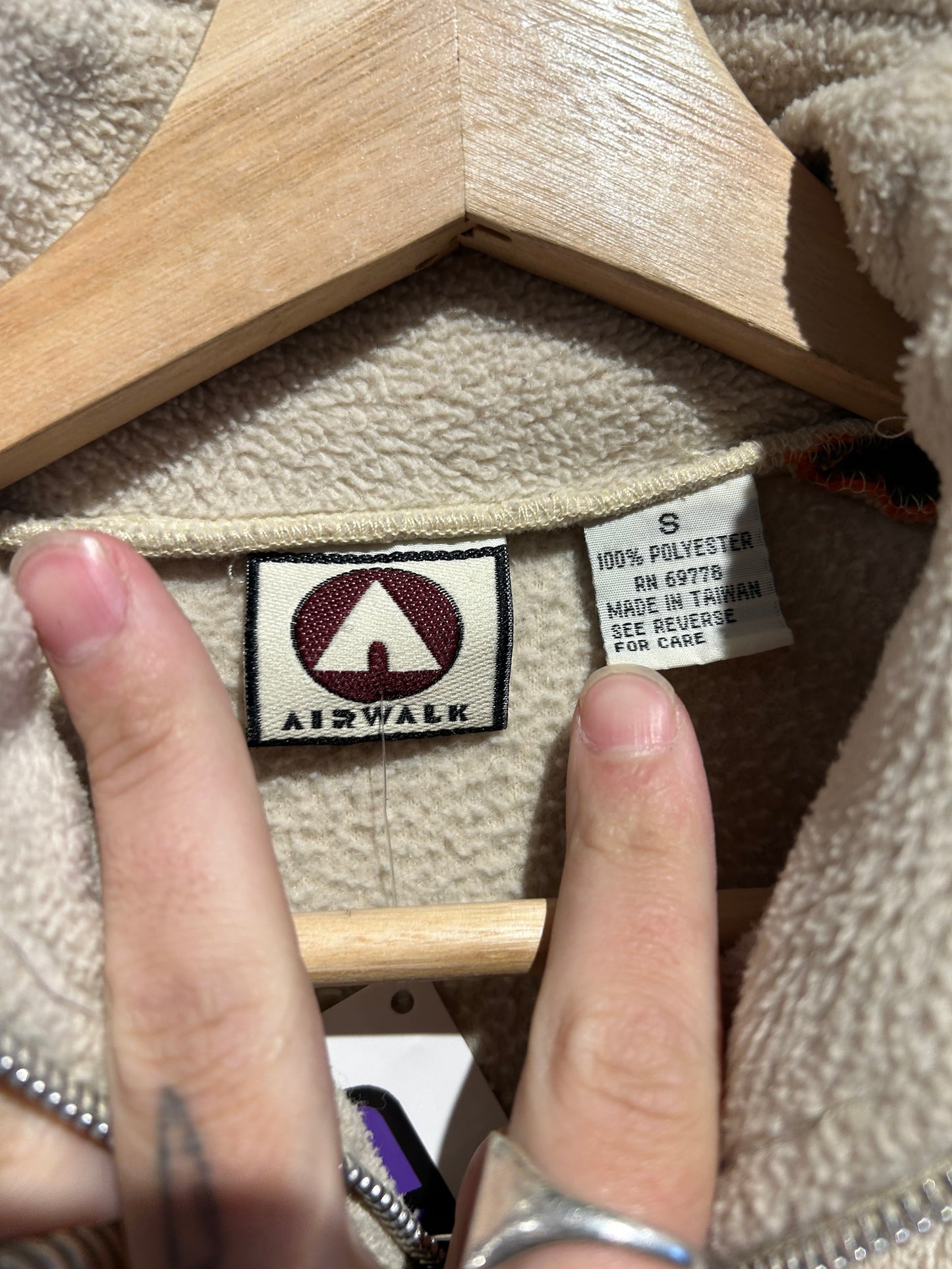 90s Airwalk 1/4 Zip Fleece Jacket. Size S/M
