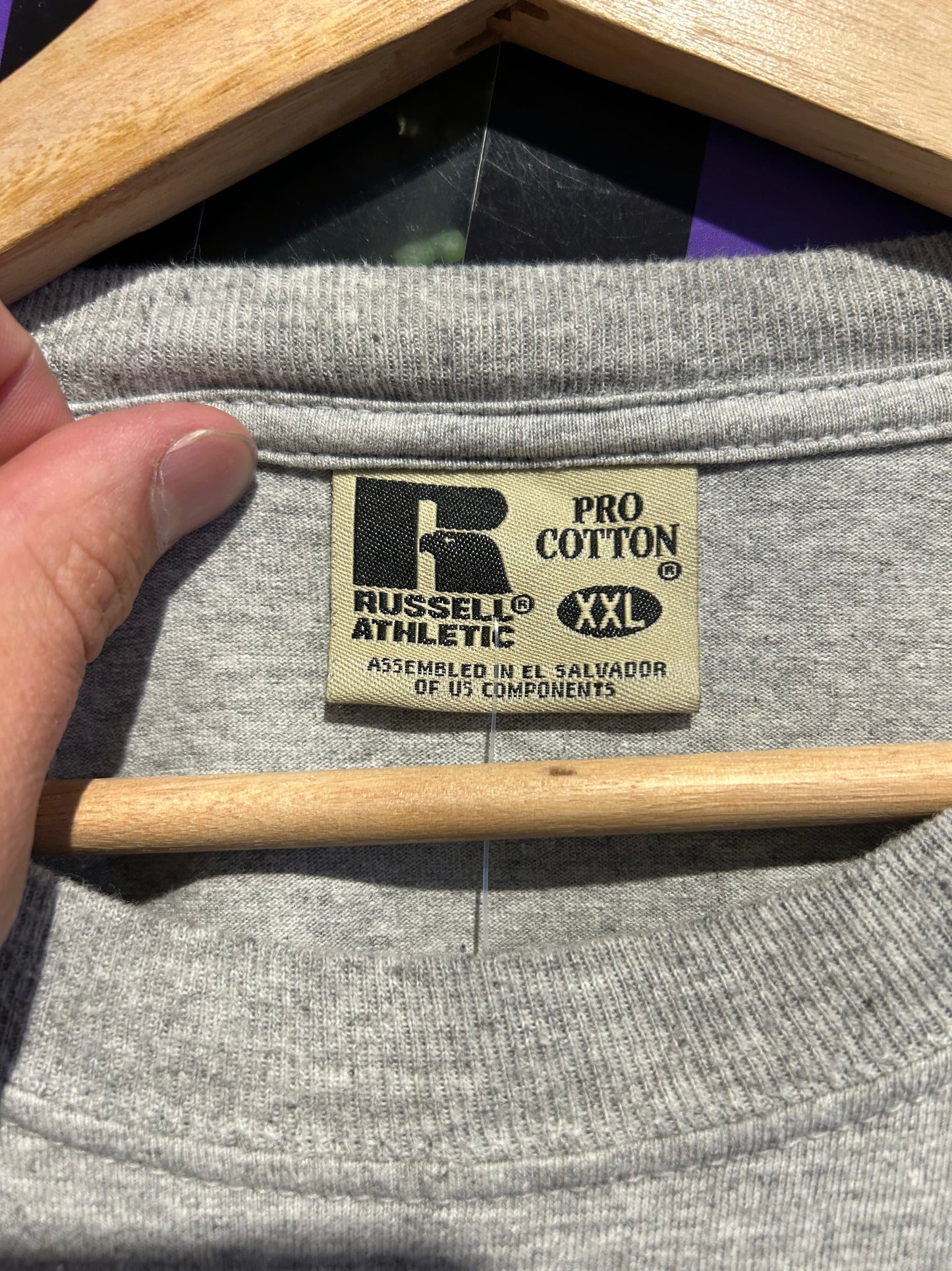 Vintage Blank Russell Pocket T-Shirt. Size XXL