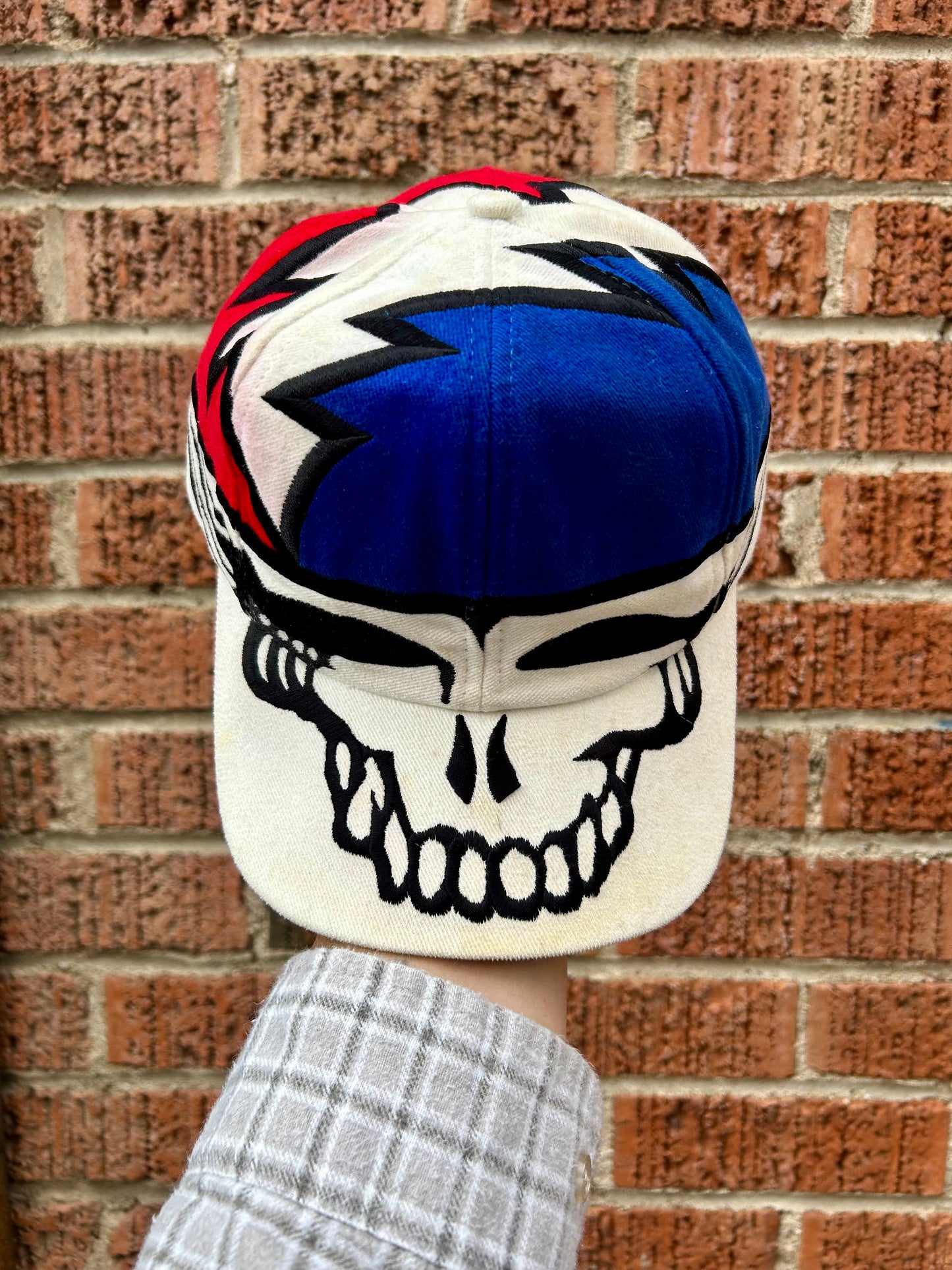 1996 Grateful Dead Liquid Blue Steal Your Face Strap-Back Hat