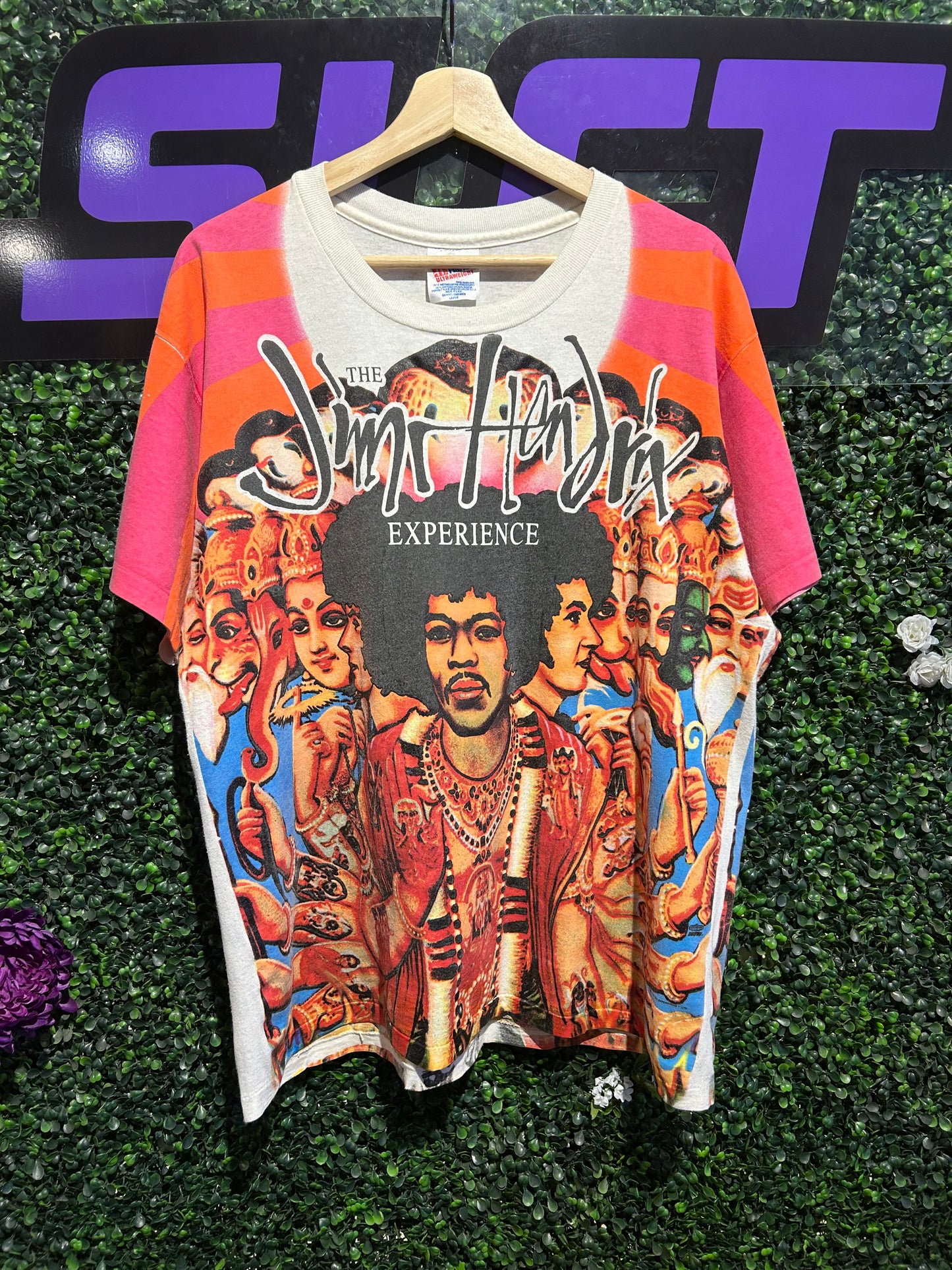 1994 The Jimi Hendrix Experience All-Over-Print T-Shirt. Size Large