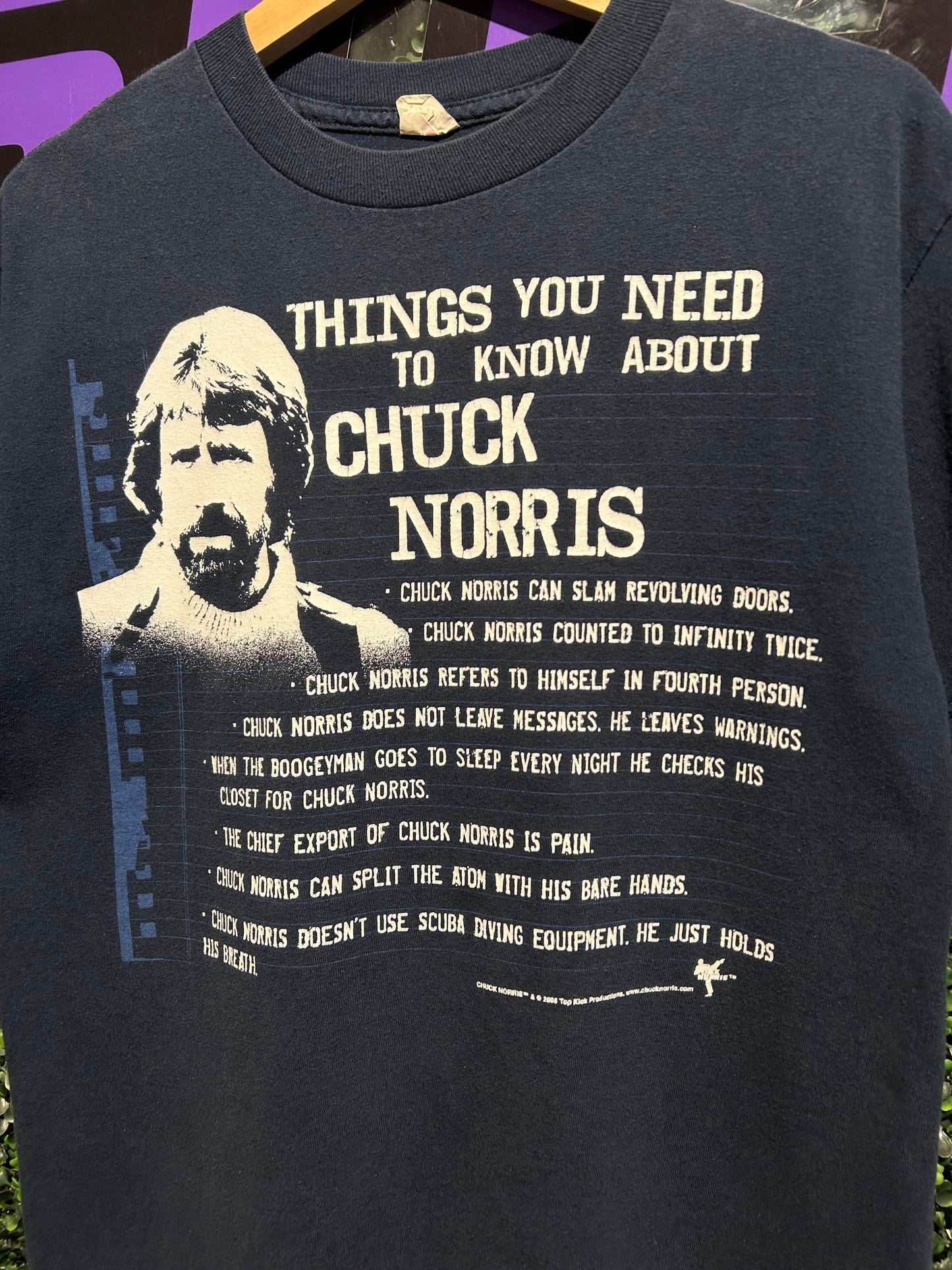 2008 Things You Need To Know About Chuck Norris T-Shirt. Size Medium