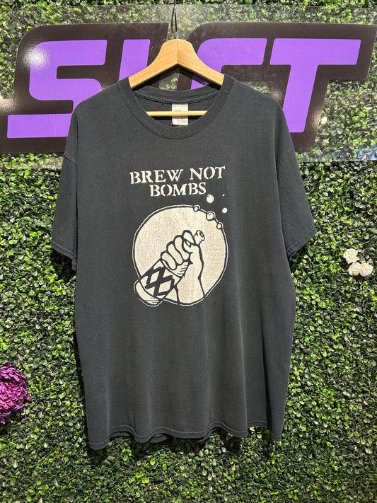 00s Brew Not Bombs T-Shirt. Size Large