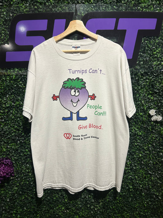 Vintage Turnips Can’t Give Blood T-Shirt. Size XL