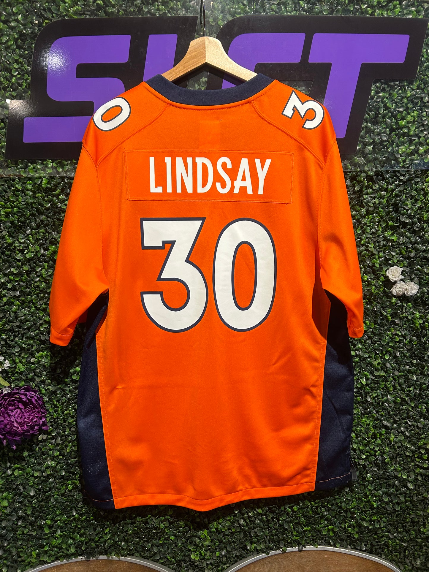Denver Broncos #30 Philip Lindsay Nike On Field Jersey. Size Large