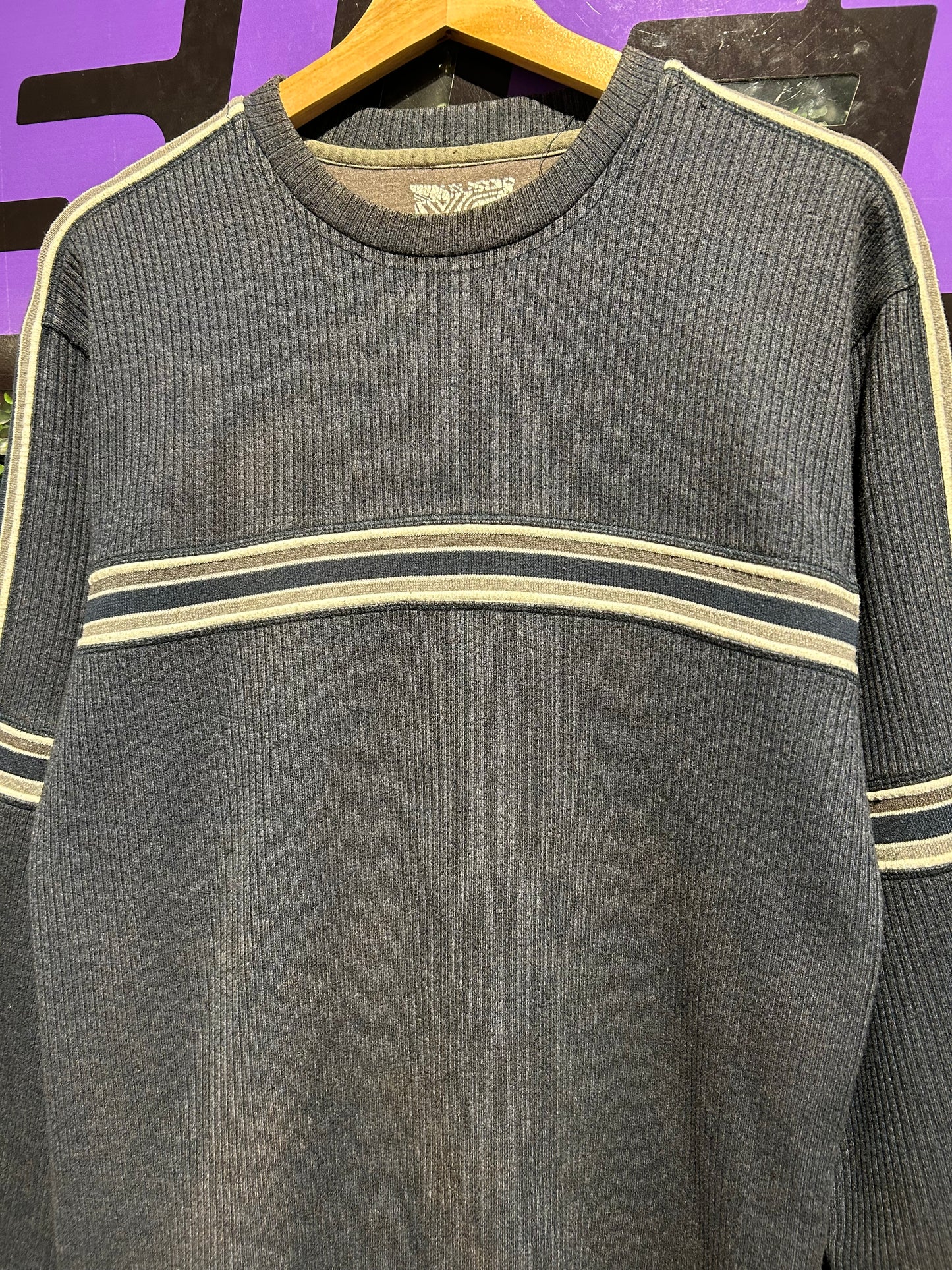 00s Striped LS Thermal Shirt. Size M/L