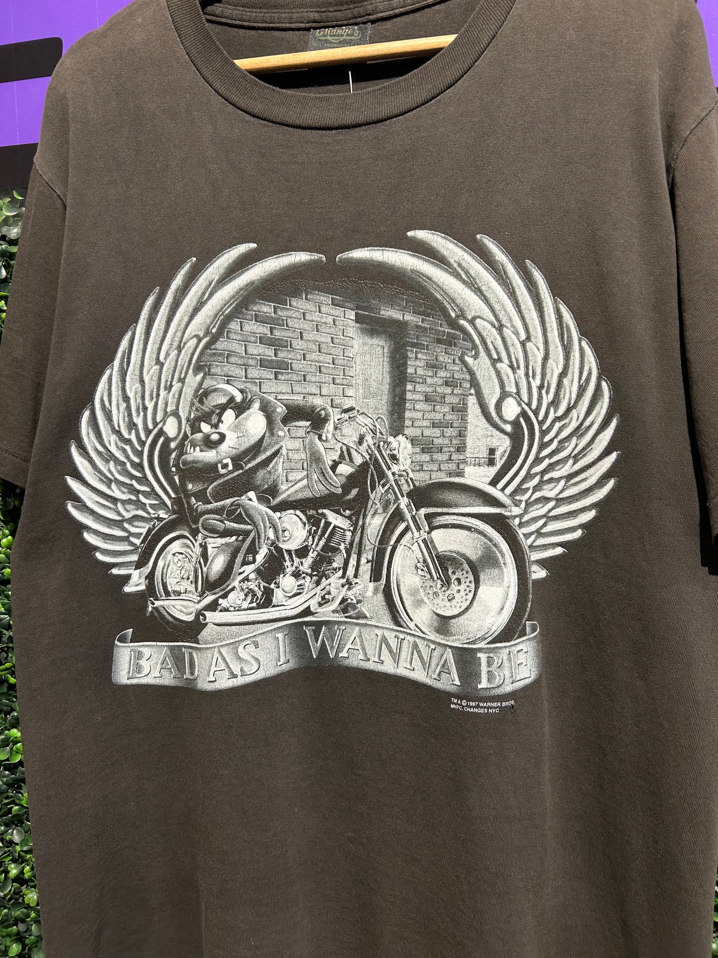 1997 Taz “Bad As I Wanna Be” Dennis Rodman Parody T-Shirt. Size L/XL