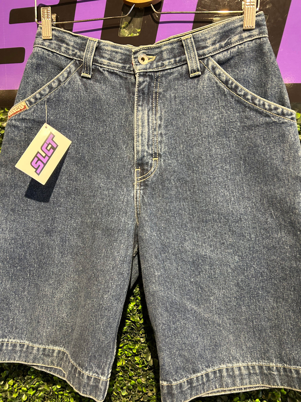 90s JNCO Flamehead Denim Shorts. Size 29” Waist