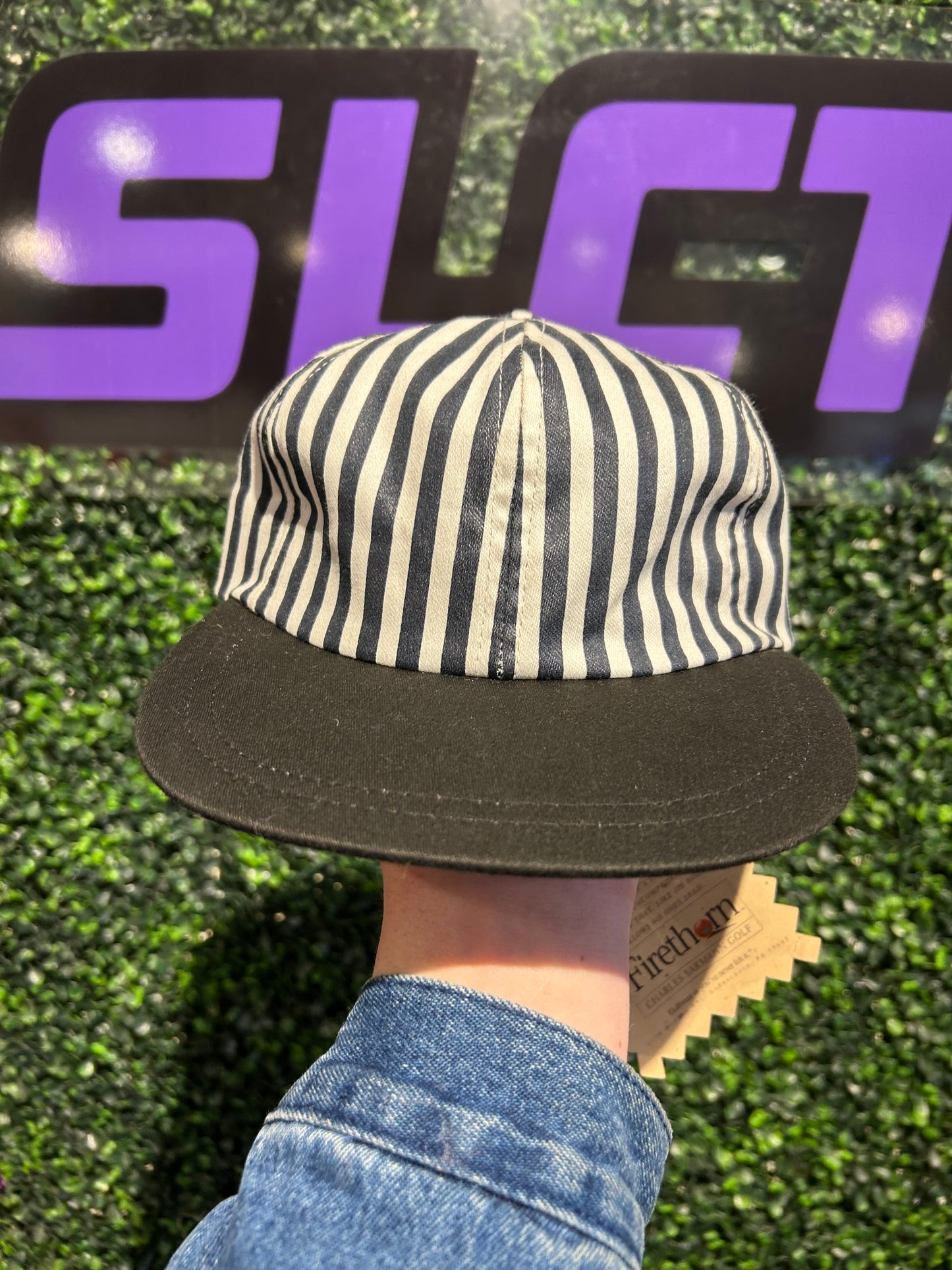 90s Firethorn Striped Hat. NWT