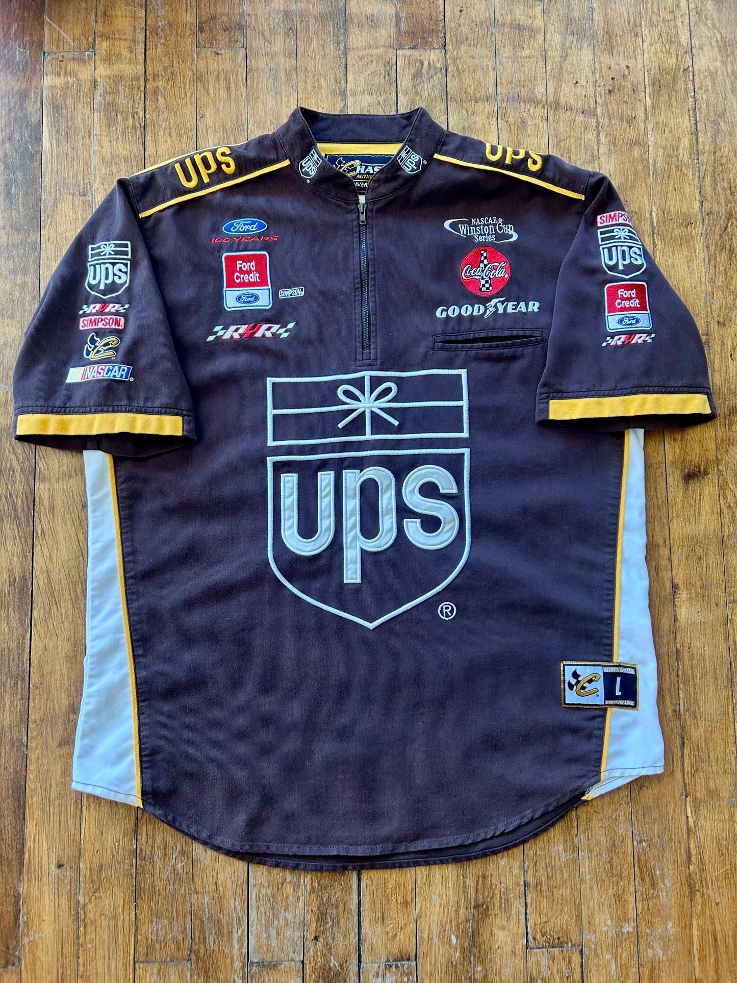 Vintage UPS NASCAR Racing Shirt. Size L/XL