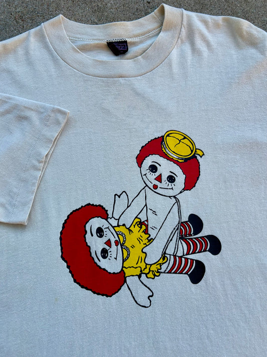 70s Raggedy Ann & Andy Sex Parody T-Shirt. Size Large