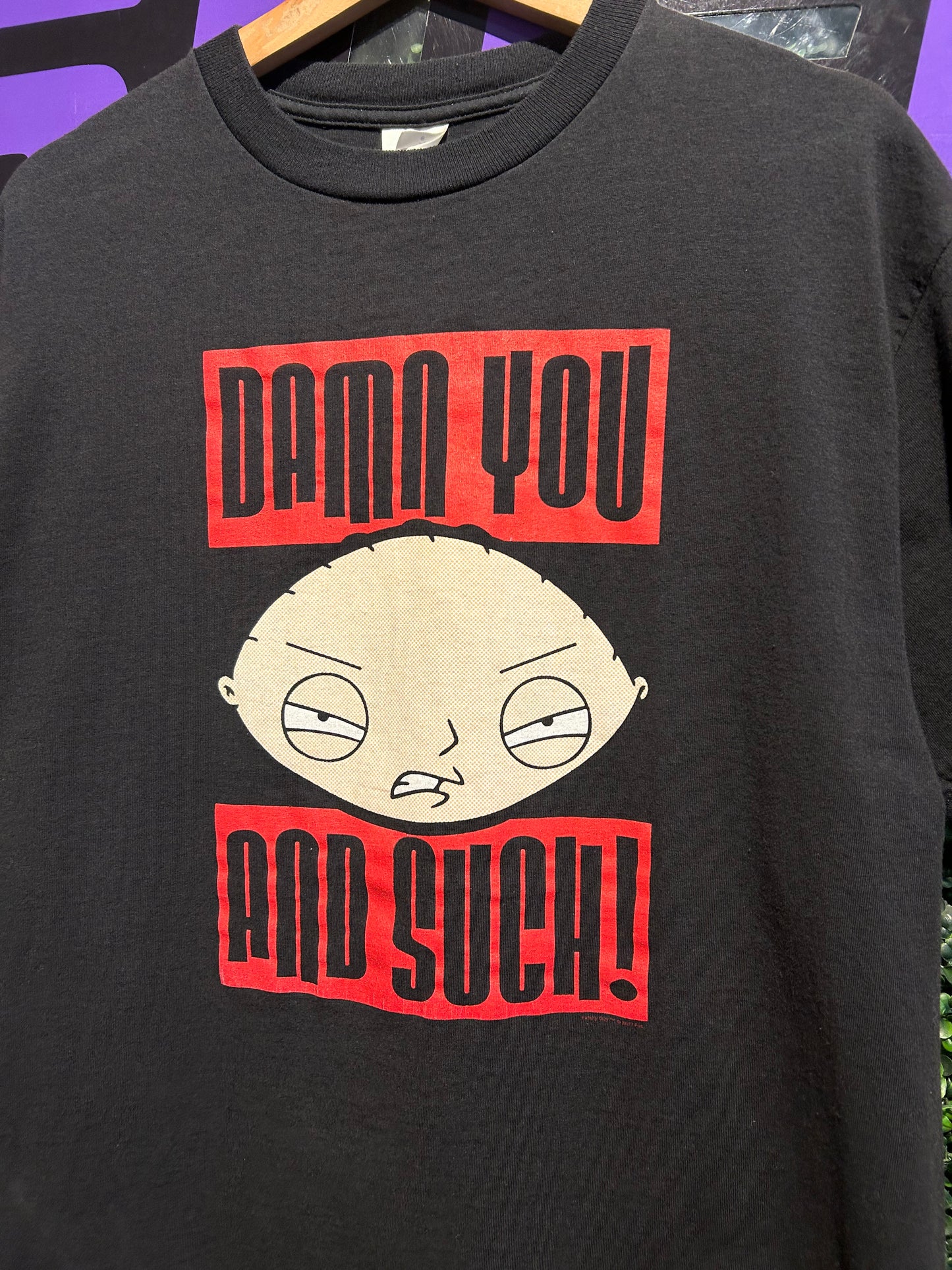 Vintage Family Guy Stewie Damn You And Such T-Shirt. Size Large