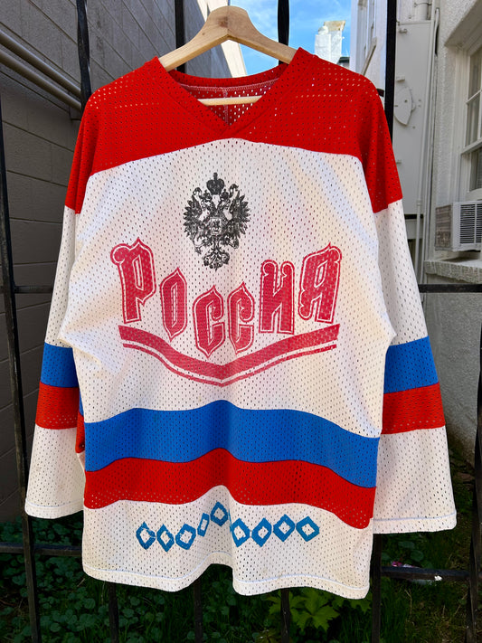 Vintage Poccha Russian Hockey Jersey. Size L/XL