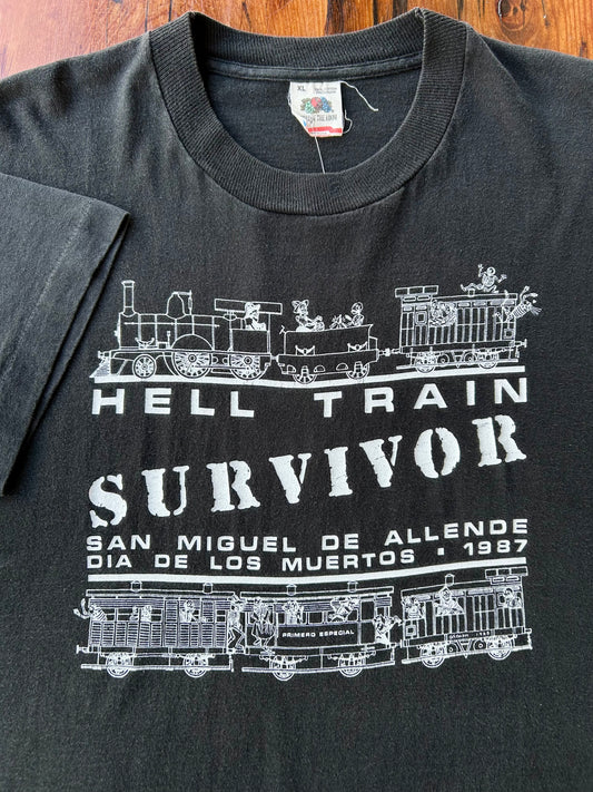 1988 Hell Train Survivor Mexico Day Of The Dead T-Shirt. Size XL