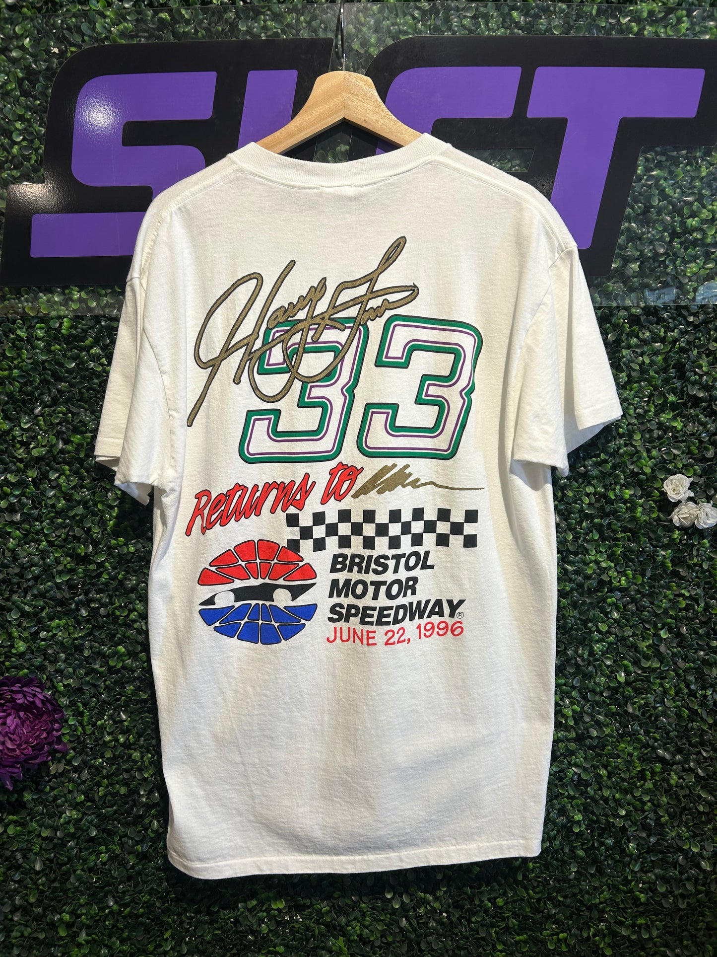 1996 Harry Gant Bristol Motor Speedway Racing T-Shirt. Size Large
