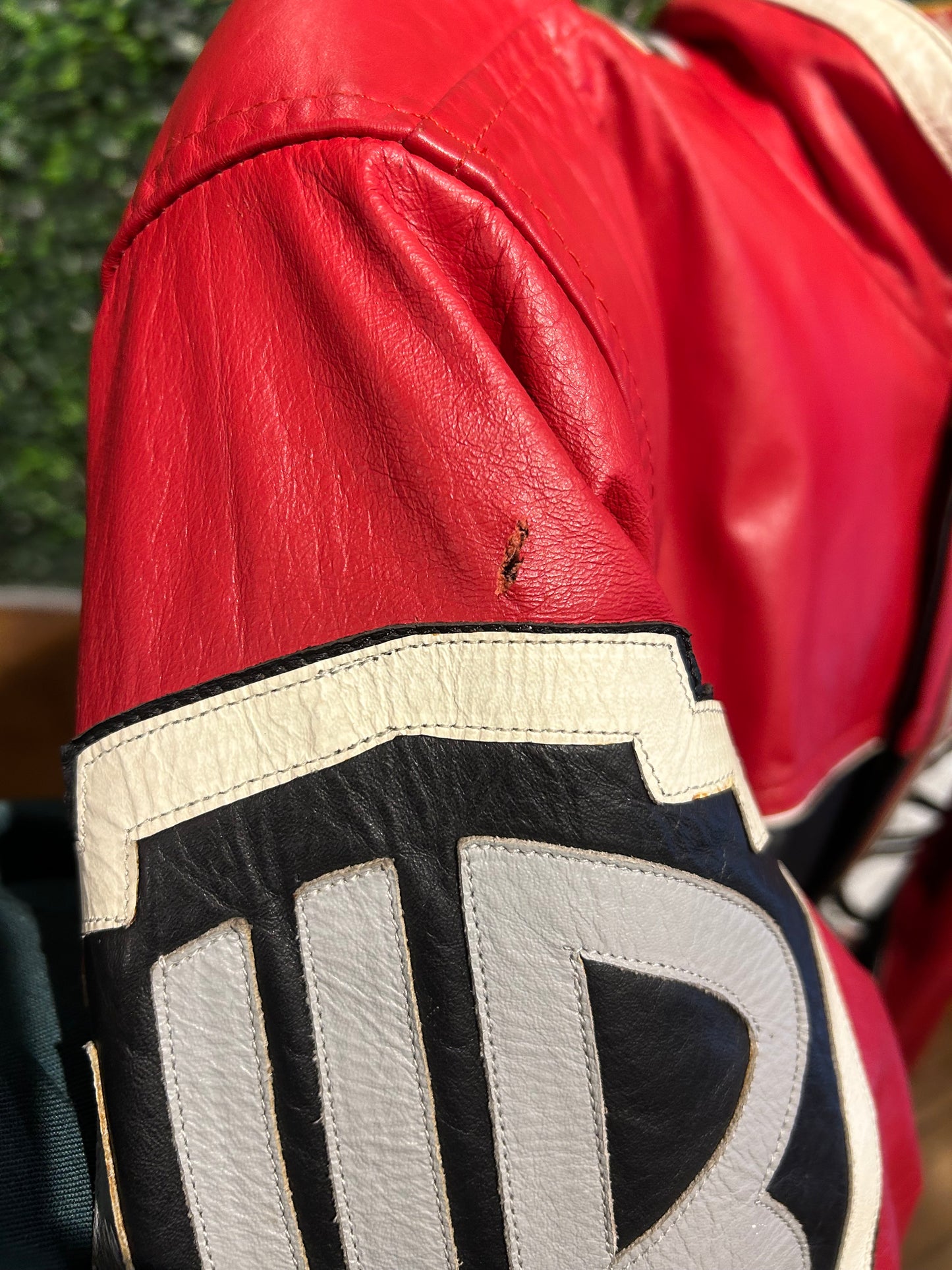 90s Bugs Bunny Leather Varsity Jacket. Size M/L