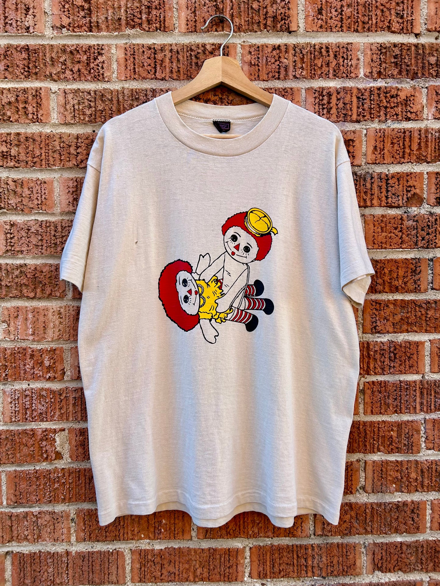 70s Raggedy Ann & Andy Sex Parody T-Shirt. Size Large