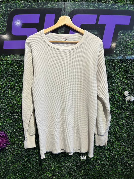 80s Waffle Knit LS Thermal Shirt. Size Large