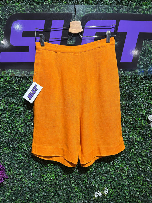 50s/60s Tanner Pleated Orange Shorts. 27” Waist
