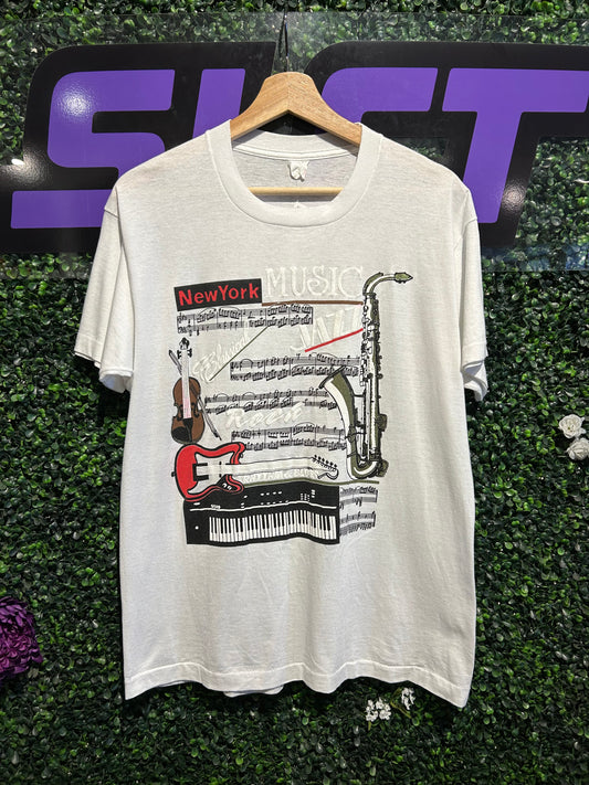 90s New York Music T-Shirt. Size Large