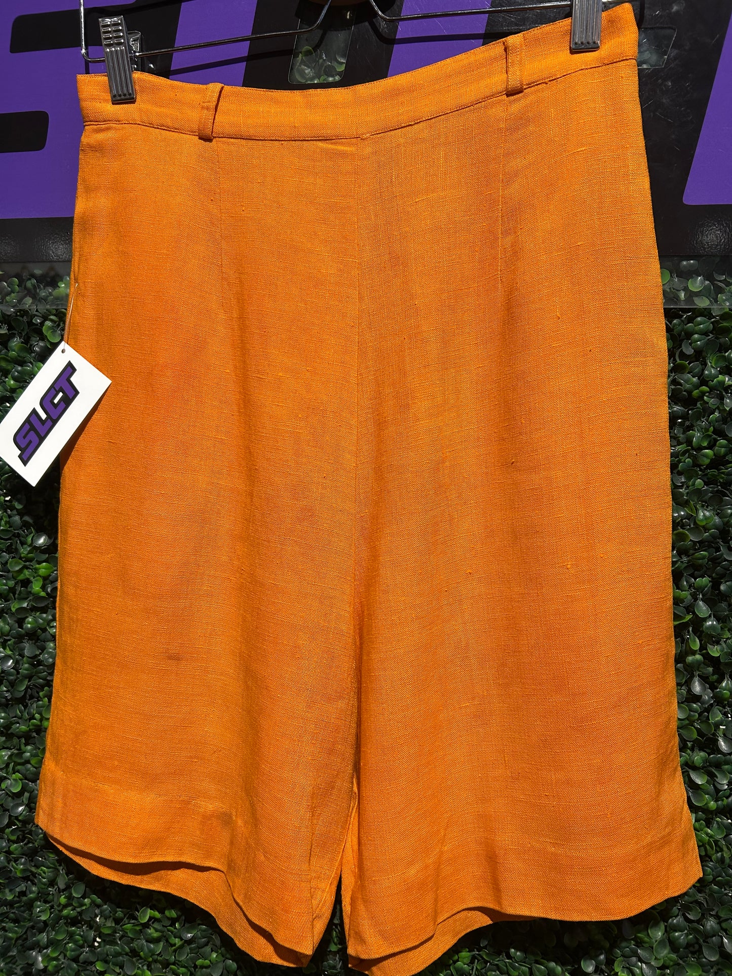 50s/60s Tanner Pleated Orange Shorts. 27” Waist