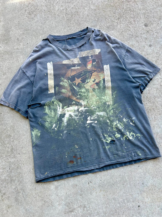 00s Famous Stars And Straps Distressed T-Shirt. Size XL/XXL