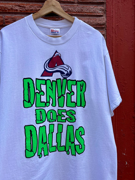 90s Colorado Avalanche Denver Does Dallas T-Shirt. Size Large