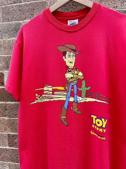 90s Toy Story Woody Disney World On Ice T-Shirt. Size M/L