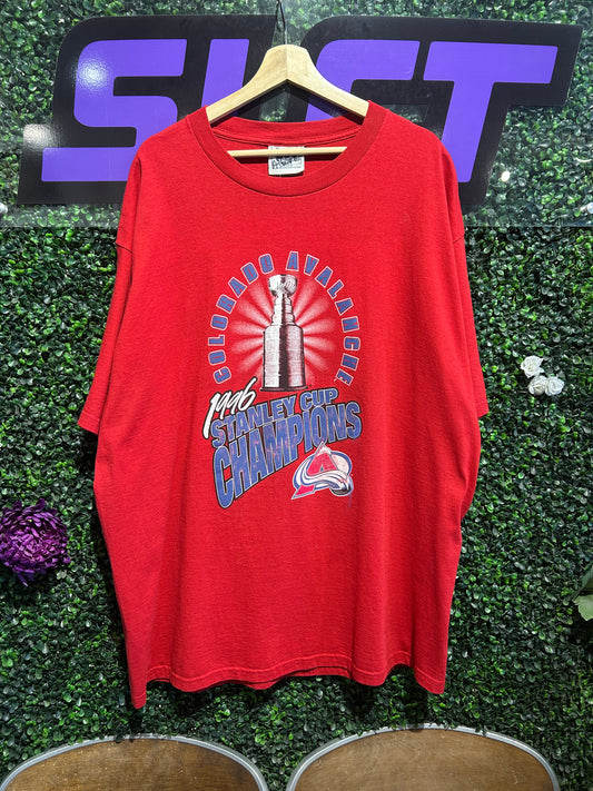 1996 Colorado Avalanche Stanley Cup T-Shirt. Size XXL
