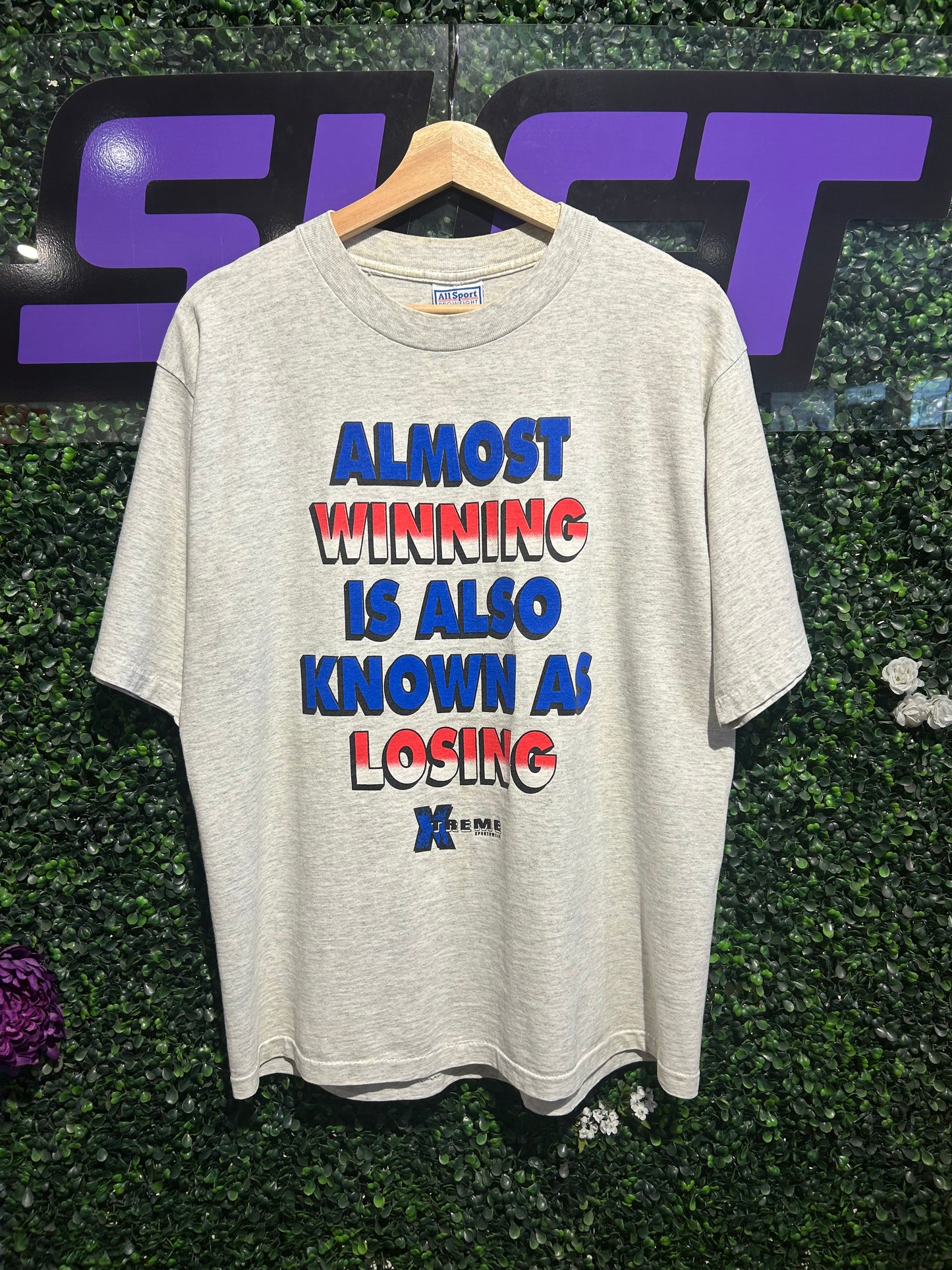 90s Almost Winning Is Also Known As Losing T-Shirt. Size Large