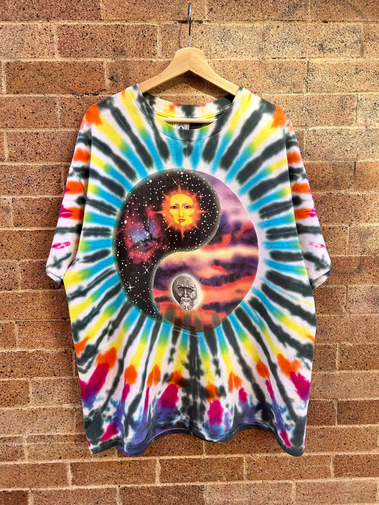 1995 Tammy Schatz Sun & Moon Tie-Dye T-Shirt. Size XL