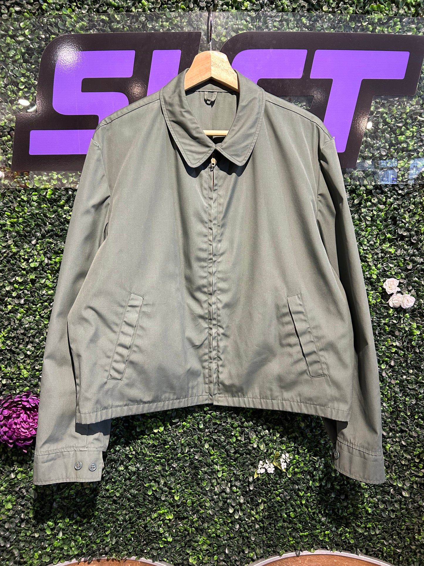 70s Military Zip-Up Jacket. Size M/L
