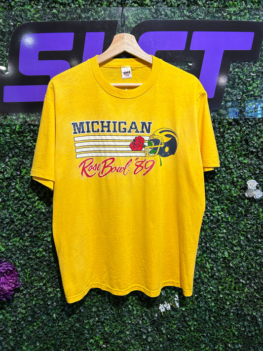 1989 Michigan Football Rose Bowl T-Shirt. Size Large