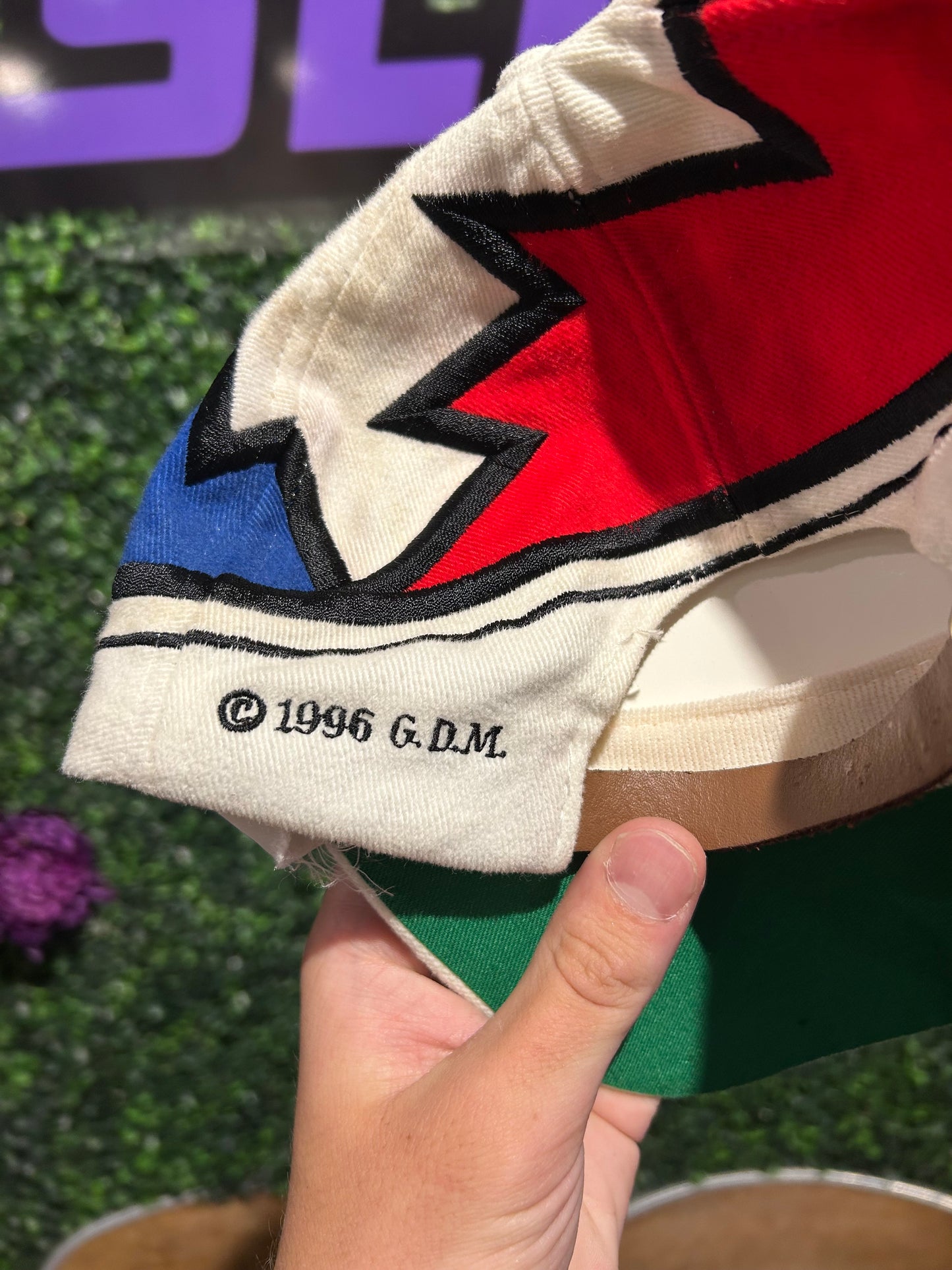 1996 Grateful Dead Liquid Blue Steal Your Face Strap-Back Hat