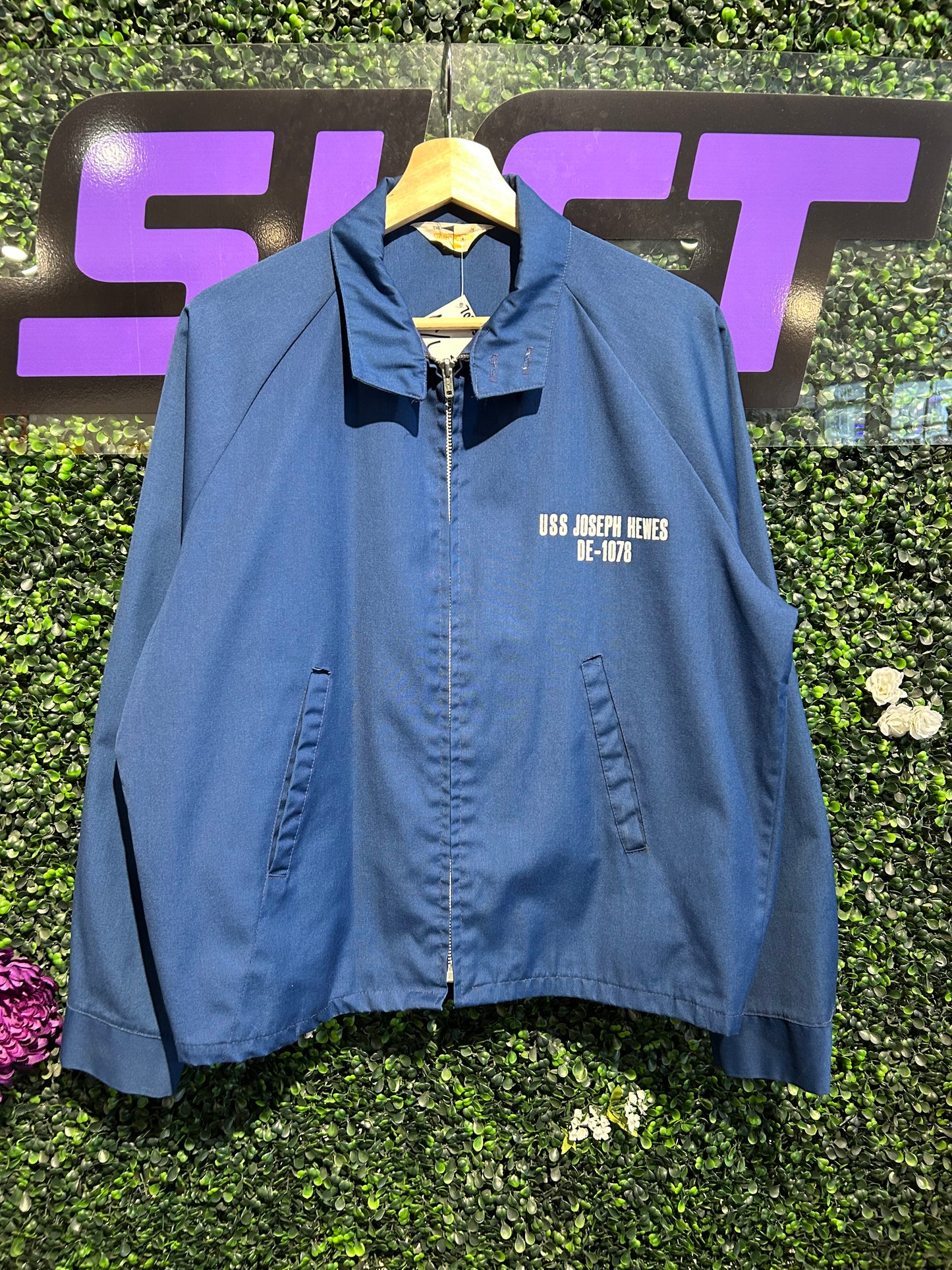70s USS Joseph Hewes Military Zip-Up Jacket. Size M/L