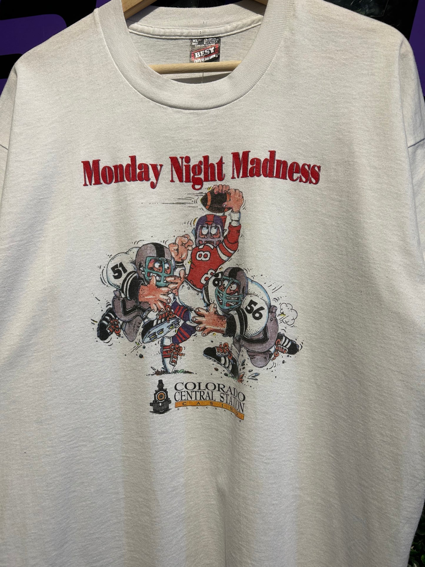90s Monday Night Madness Colorado Central Station Casino T-Shirt. Size XL