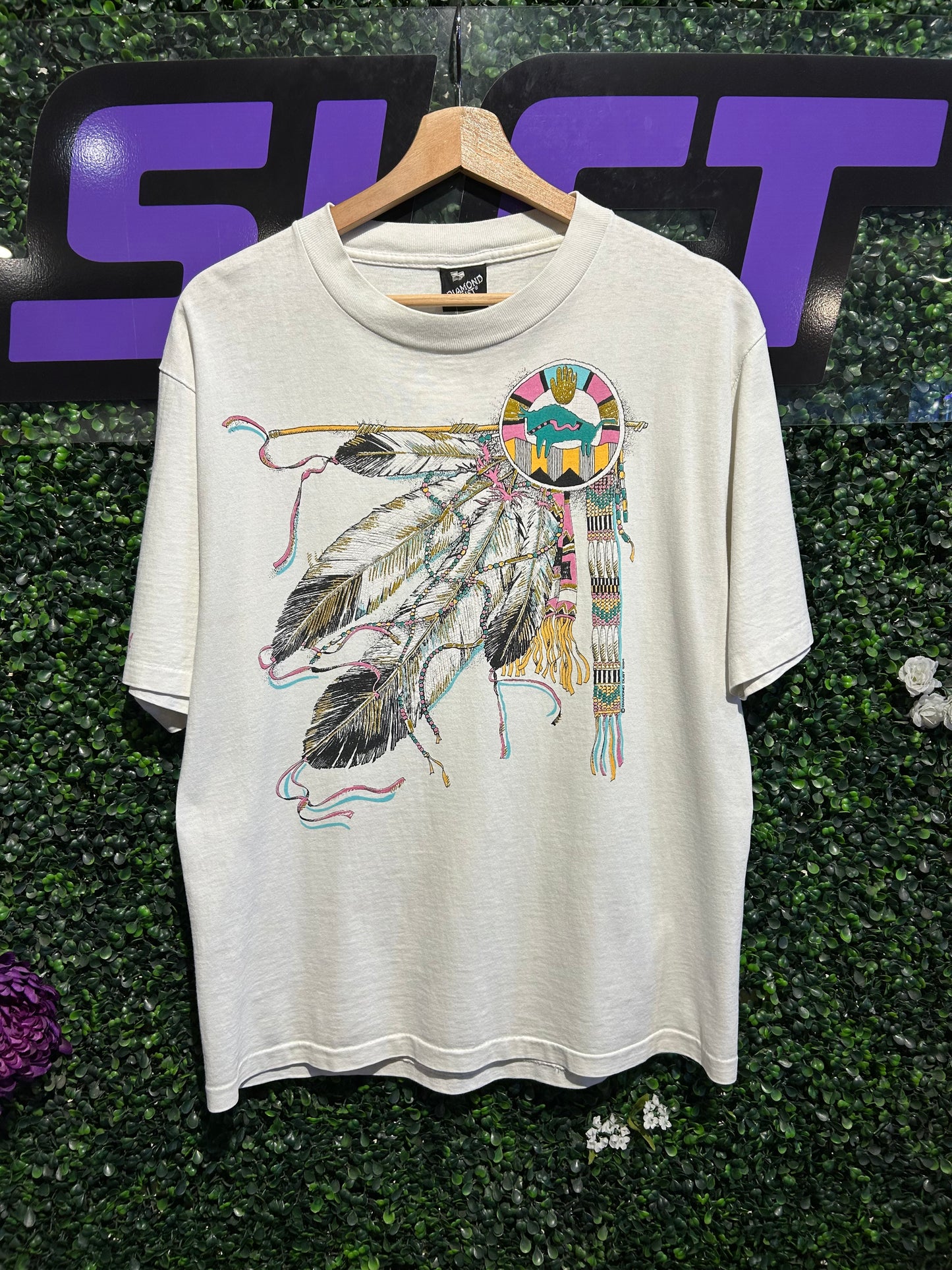 90s Native Dream Catcher New Mexico T-Shirt. Size Large