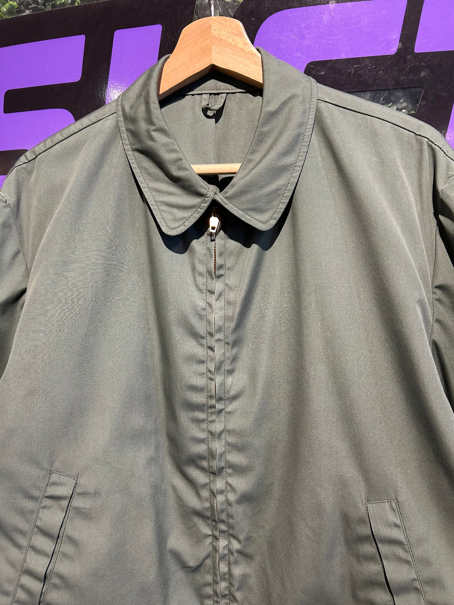70s Military Zip-Up Jacket. Size M/L