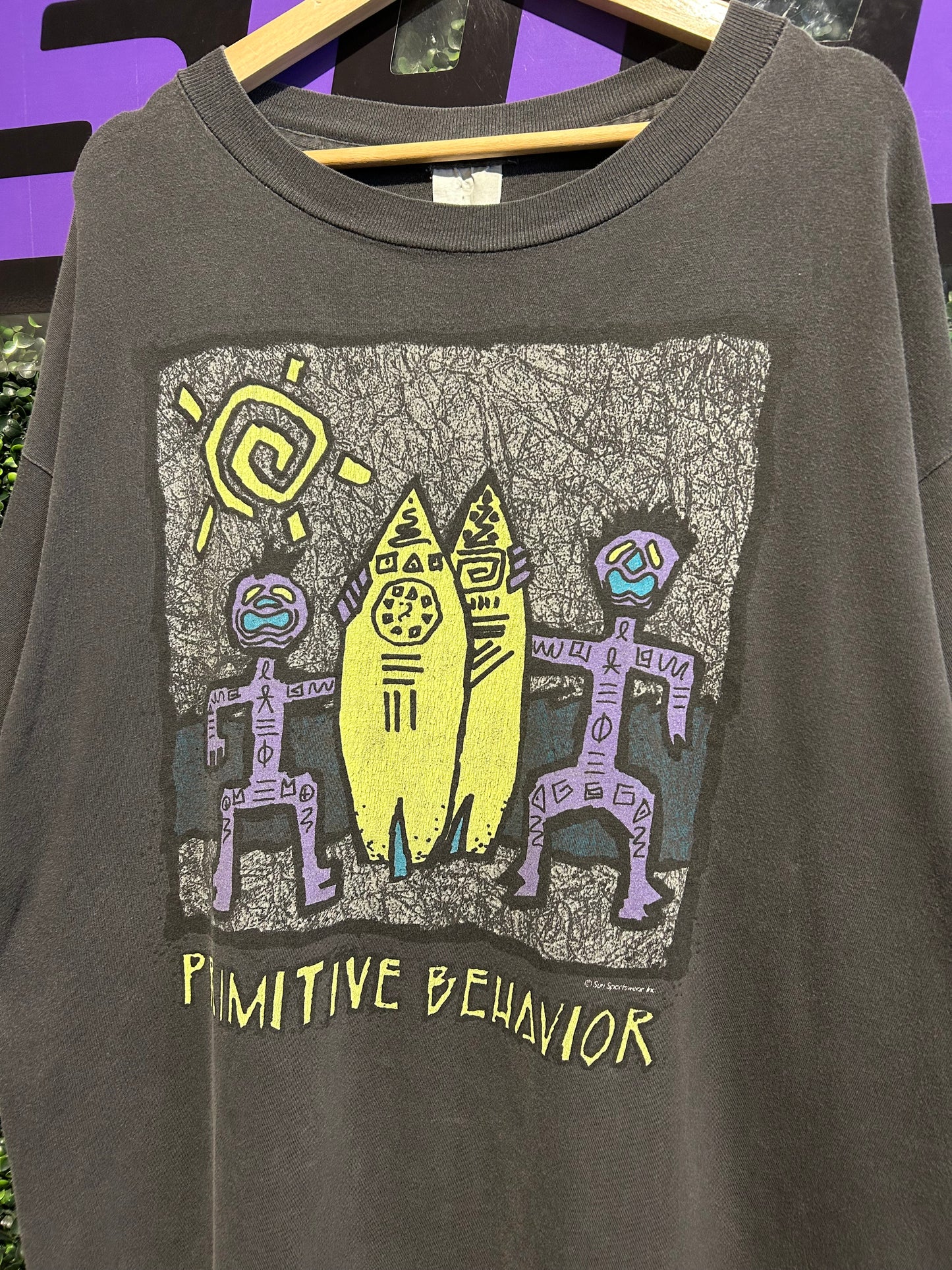 90s Primitive Behavior Surf T-Shirt. Size XL (Boxy)