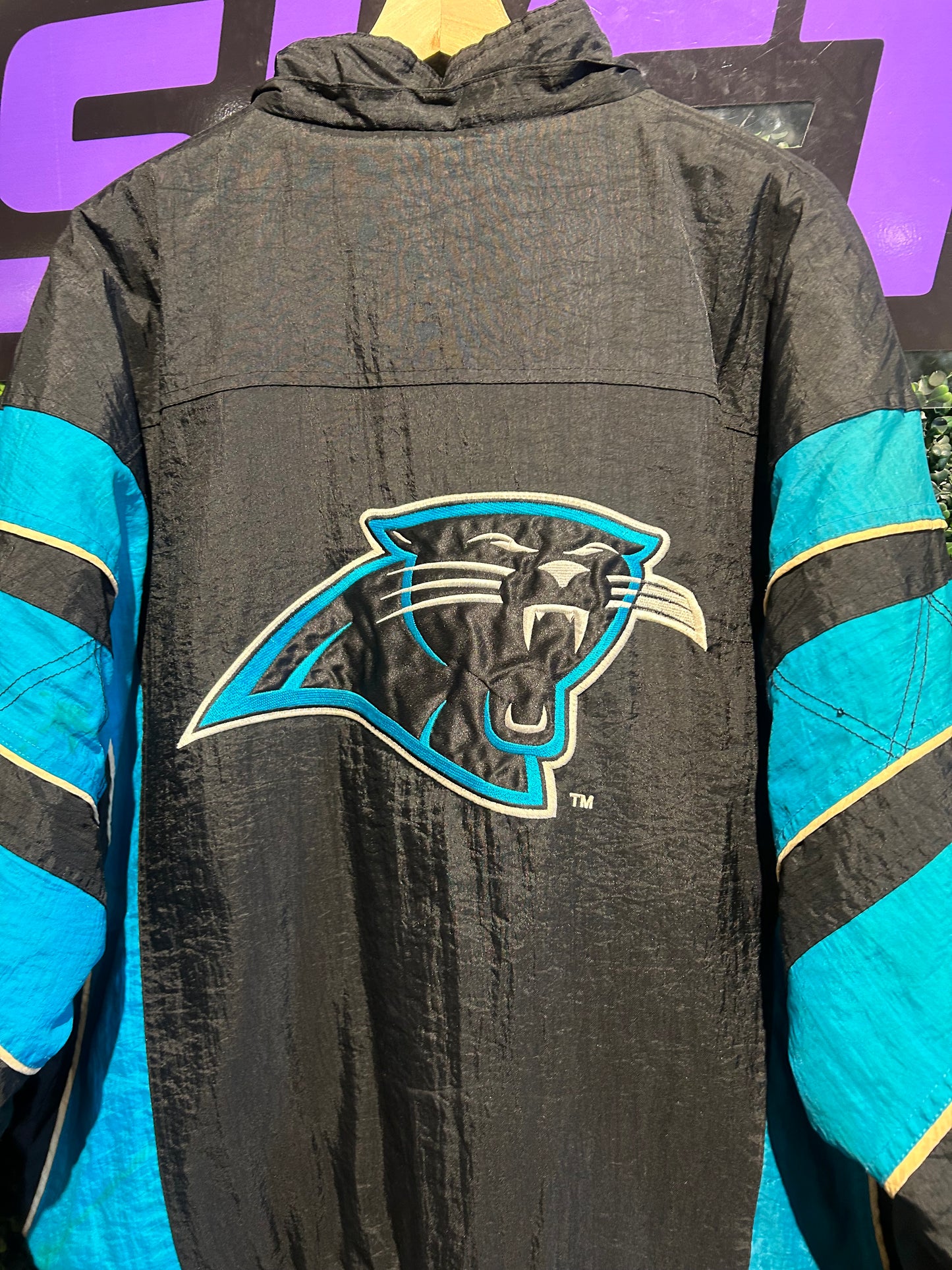 90s Carolina Panthers Starter Puffer Jacket. Size XL
