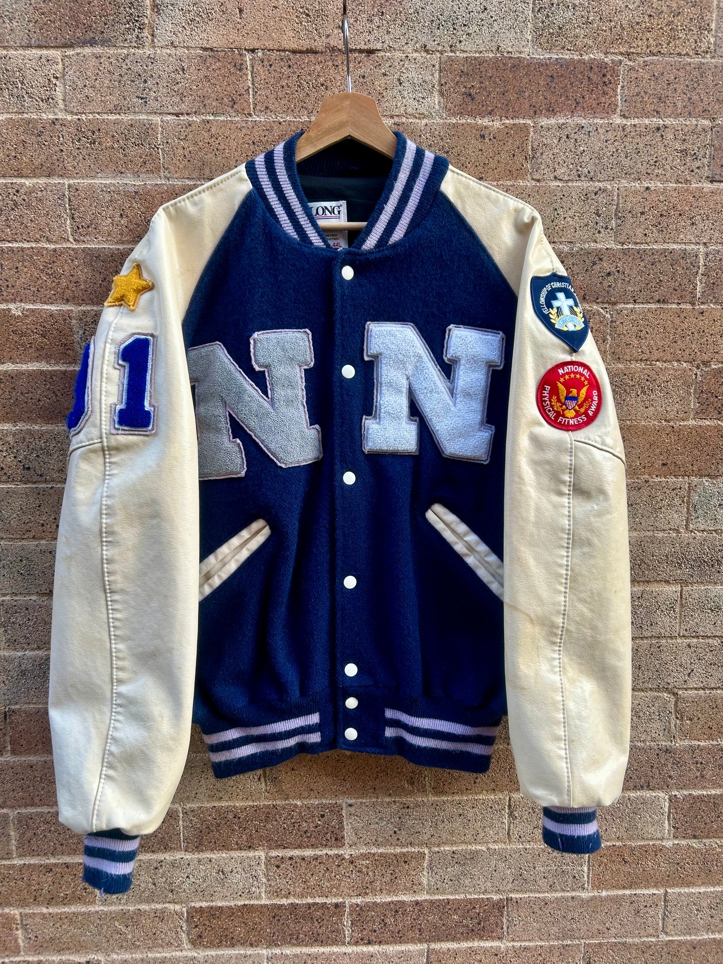 80s Wool Varsity Letterman Jacket. Size M/L