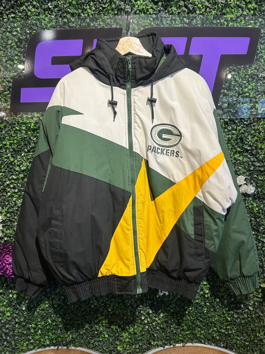90s NFL Game Day Green Bay Packers Puffer Jacket. Size M/L