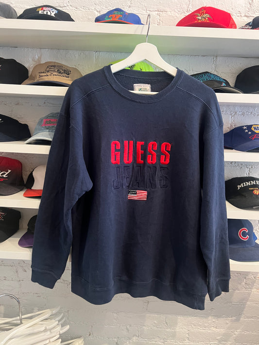 Vintage Guess Embroidered Crewneck Size Large