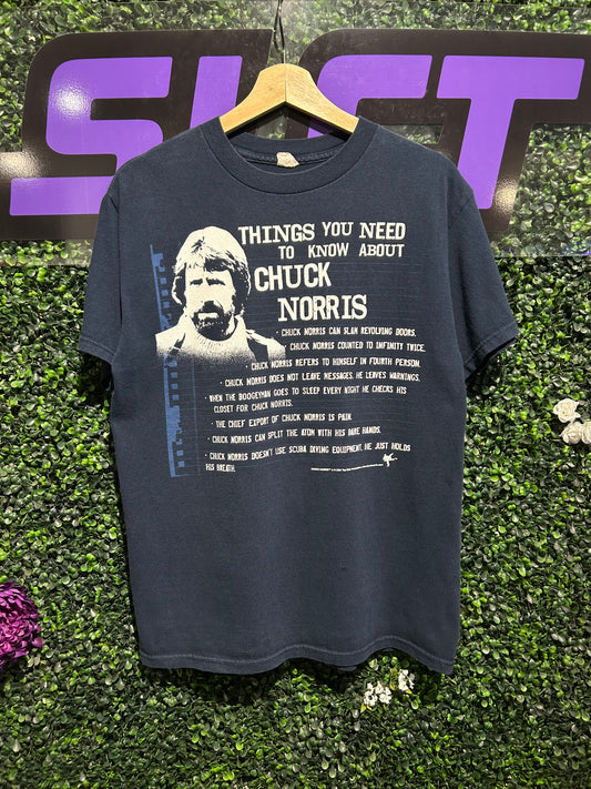2008 Things You Need To Know About Chuck Norris T-Shirt. Size Medium