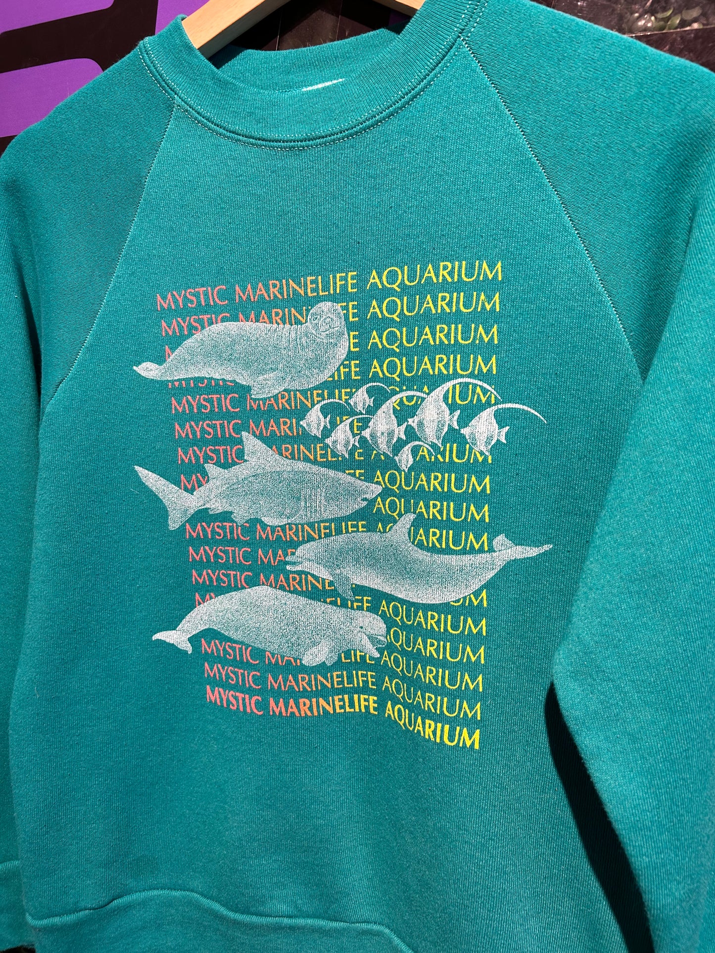 80s Mystic Marinelife Aquarium Crewneck. Size Small