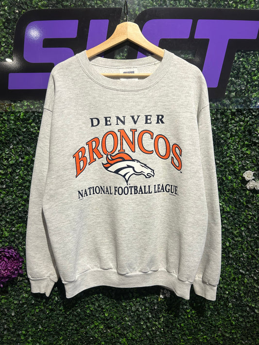 1998 Denver Broncos Crewneck. Size Large
