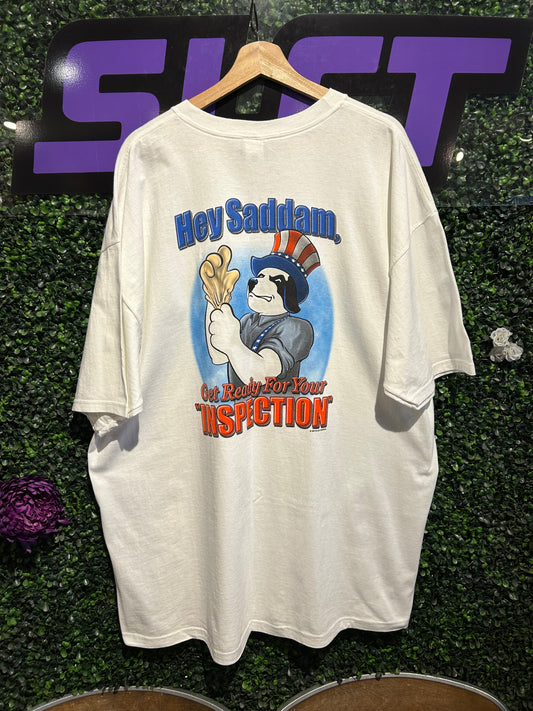 2002 Big Dogs Saddam Hussein Inspection T-Shirt. Size XXL