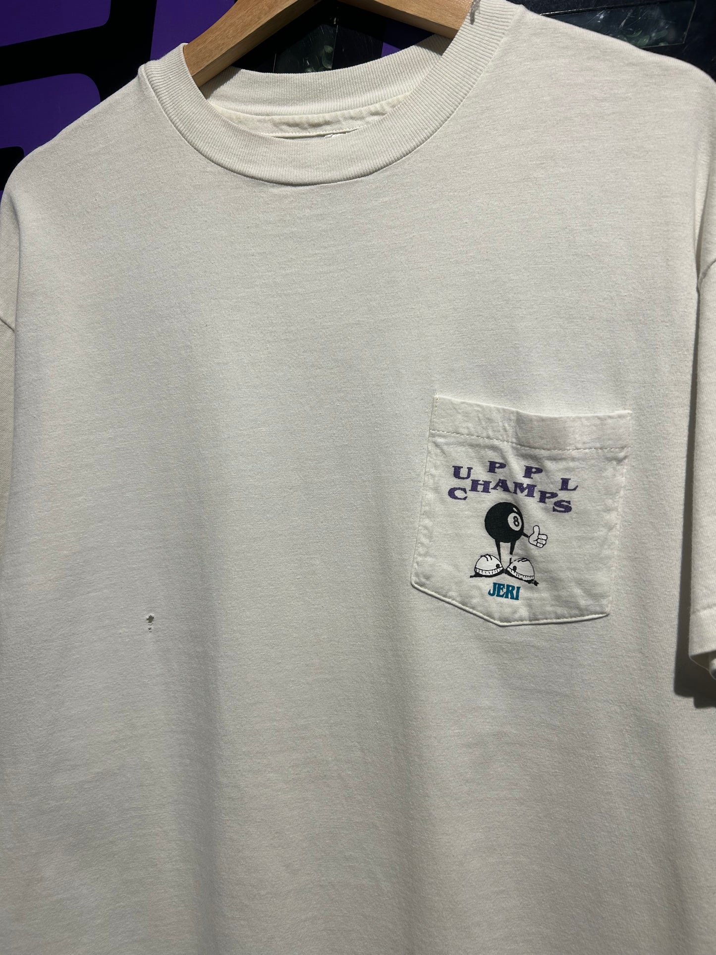 1994 Ute Inn Colorado Pool Tournament Pocket T-Shirt. Size Large