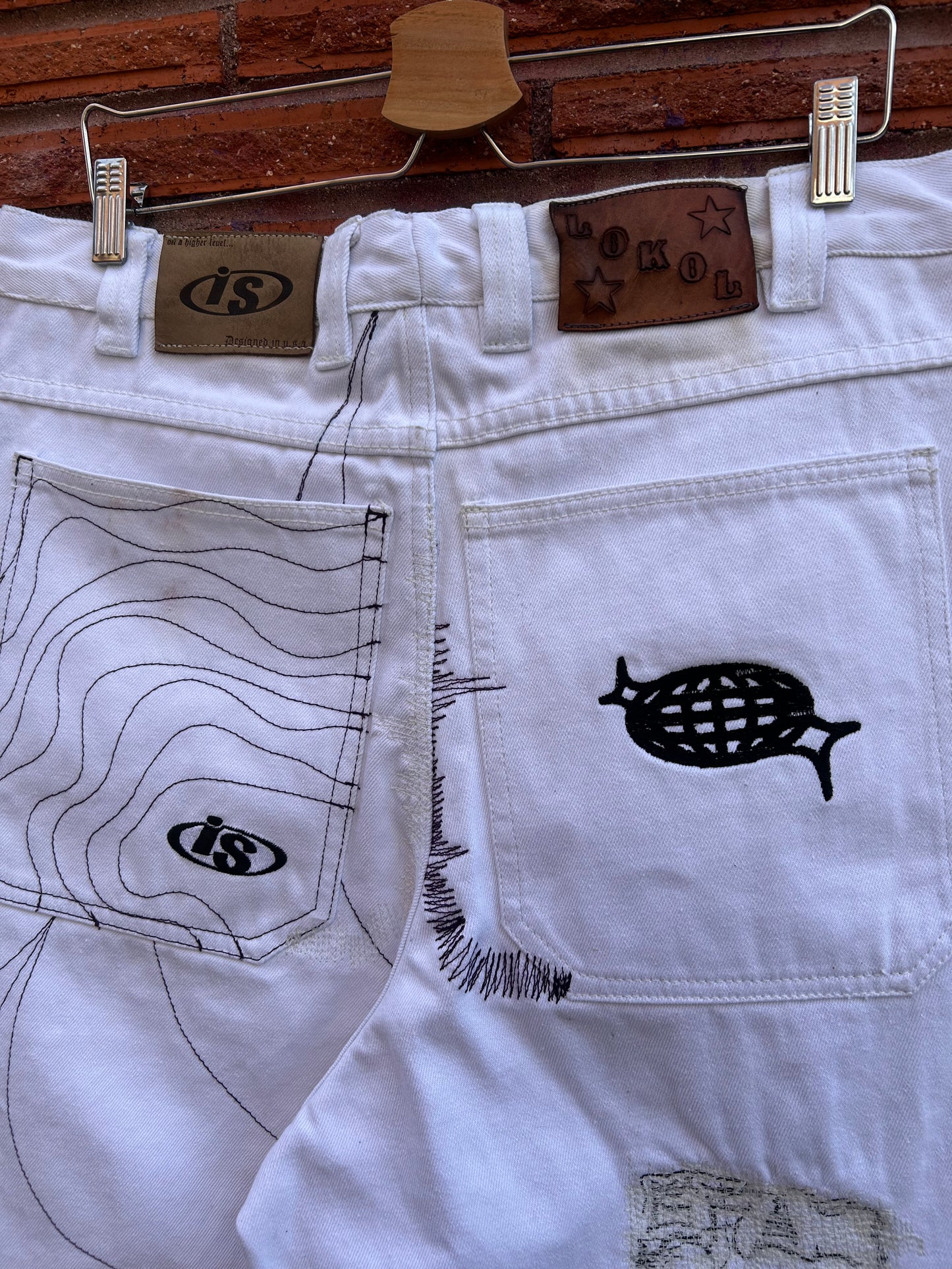 SLCT x LOKOL Reworked 90s Interstate Baggies. 37” x 31”